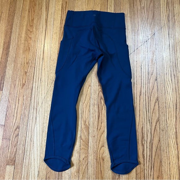 ATHLETA Sz Small Tall ST All In Capri Tight Leggings Workout Pockets Bluegreen - Picture 3 of 12